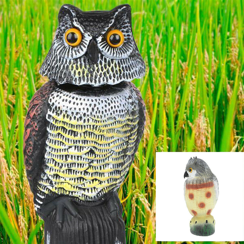 Plastic Owl Decoy Weed Pest Control Bird Scarer Garden Repeller Scarecrow D