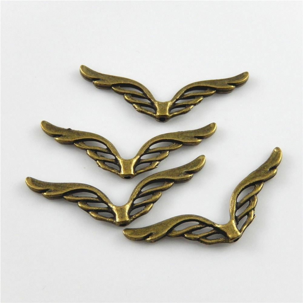 Antiqued Bronze Color Fly Wing Shaped Jewelry Findings Pendants Charms 50pcs
