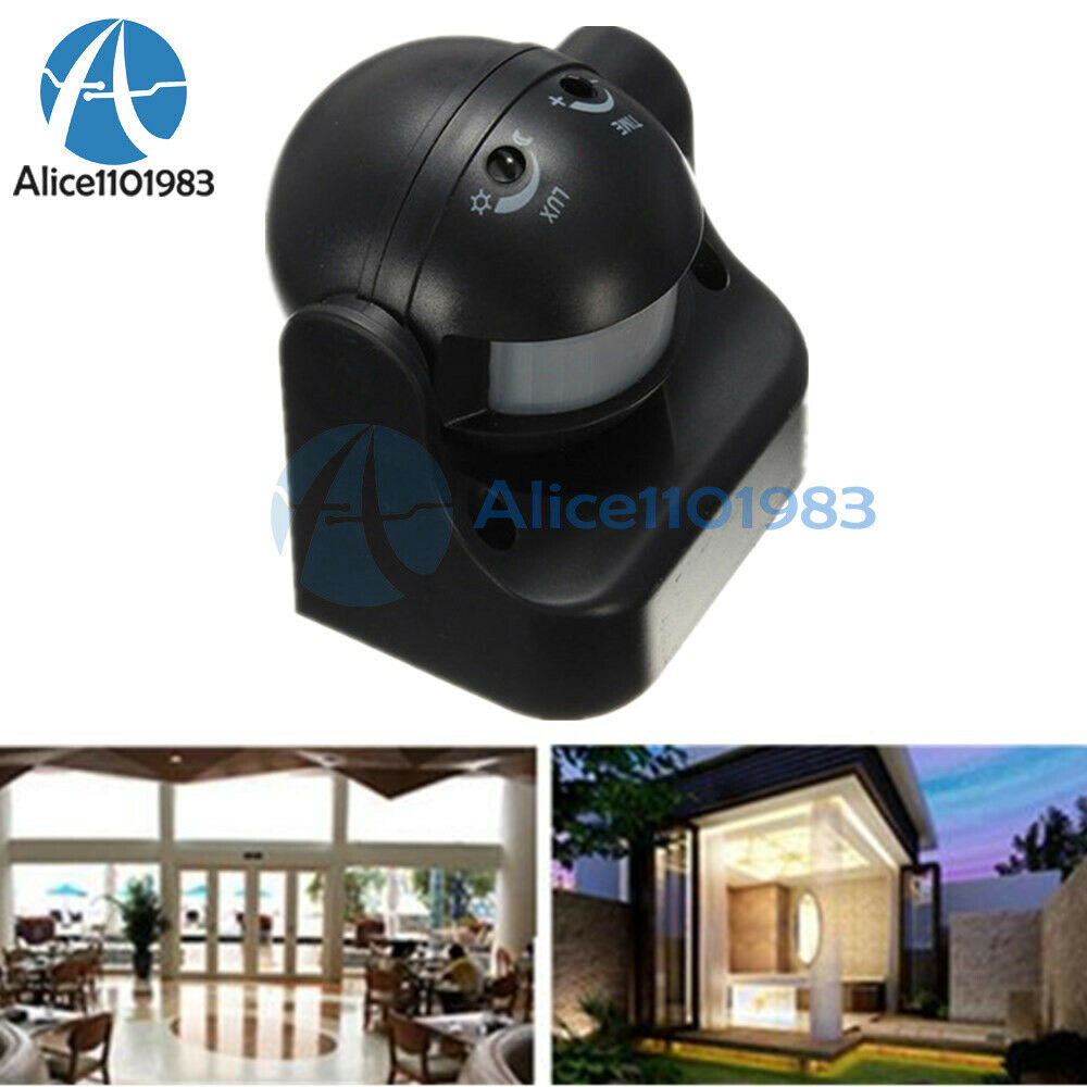 Black Outdoor 180 Degree PIR Motion Movement Security Sensor Detector Switch 12M