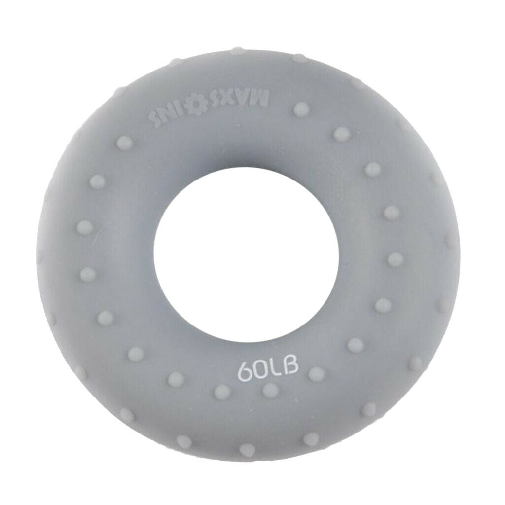 Silicone Hand Gripper Ring Strength Training Finger Exerciser Non-slip 60LB Grey