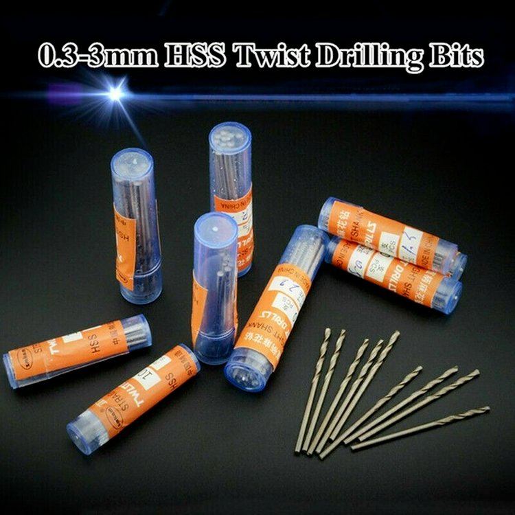 60x Micro HSS Straight Shank Twist Drill Bits Steel Tool Set 0.5mm-1.2mm