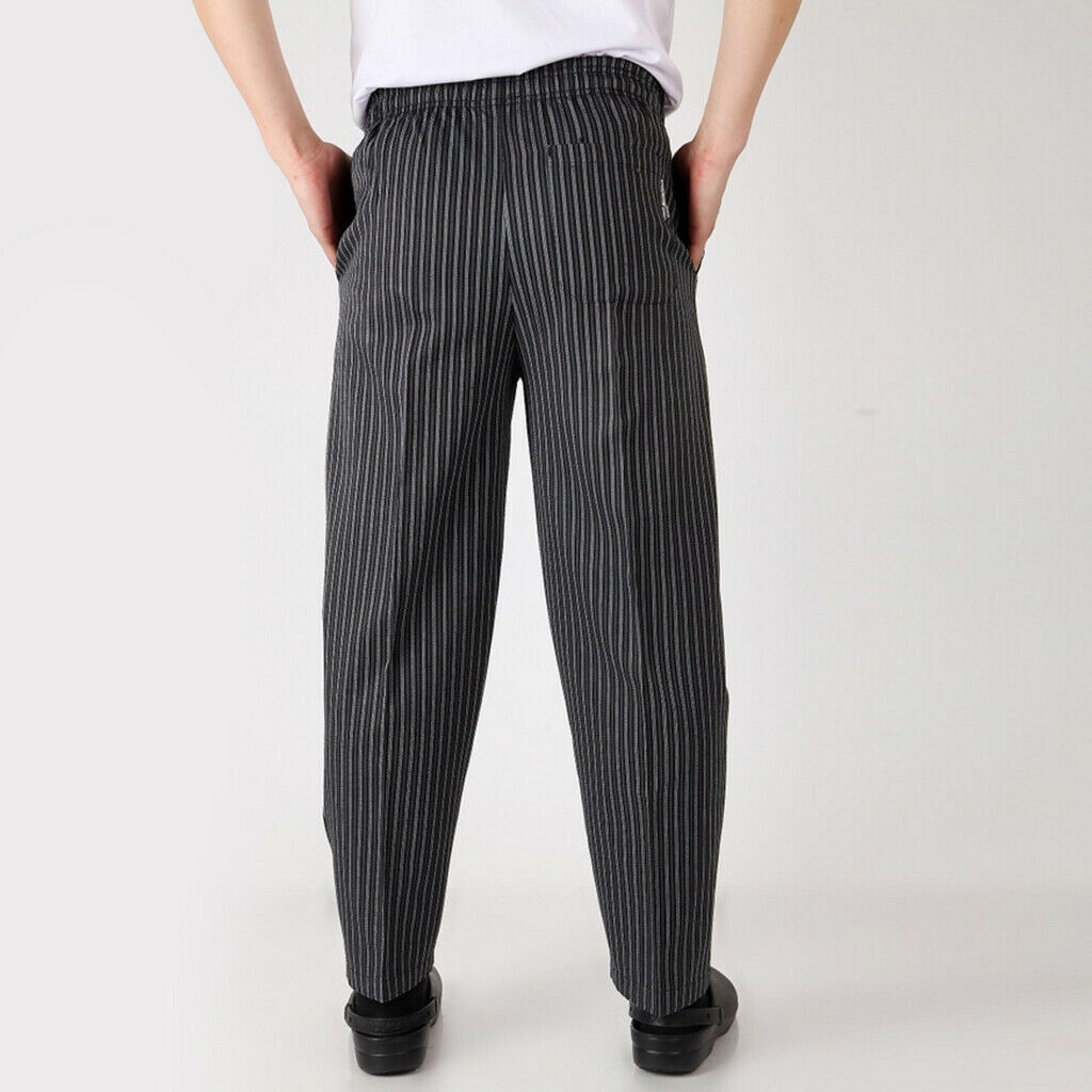3X Elastic Restaurant Cafe Chef Waiter Pants Trousers Uniform Accs Zebra M