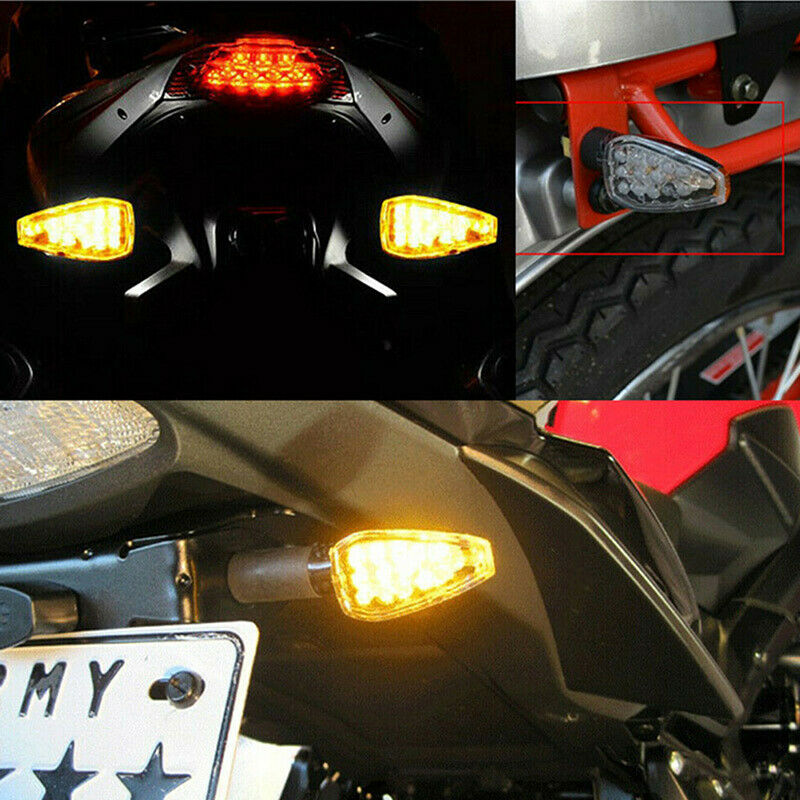 1Pair Universal Flashing Turn Signal Motorcycle LED Blinker Indicator Tai.l8