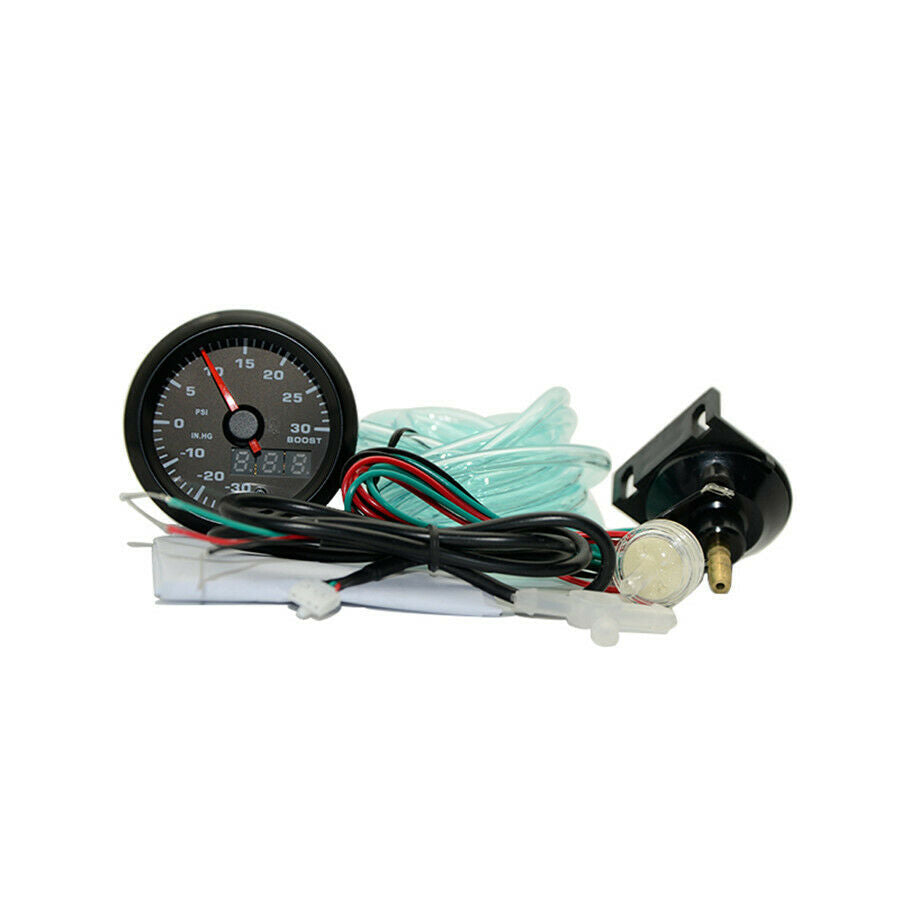 2"/52mm Turbo Boost Gauge 12V Digital 7 Colors LED Display Car Meter with Sensor