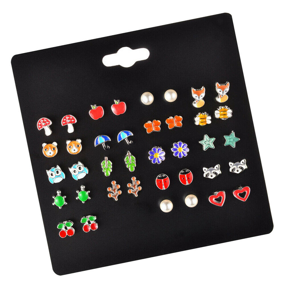 20 Pairs Cute Assorted Multiple Shapes Stud Earrings for Women Earrings Set