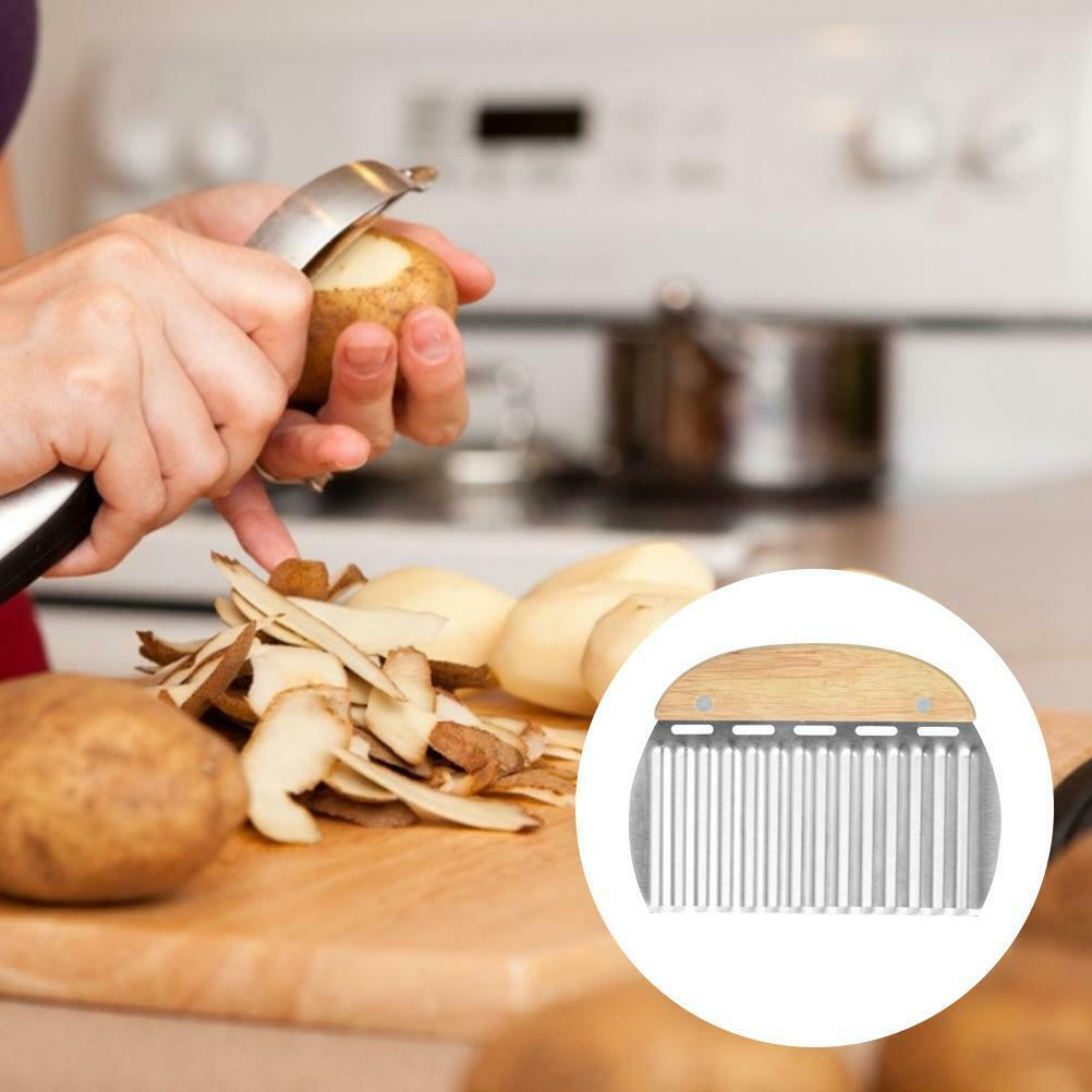 1Pcs Crinkle Cutters Vegetable French Fry Slicer Stainless Steel Chopping Cutter