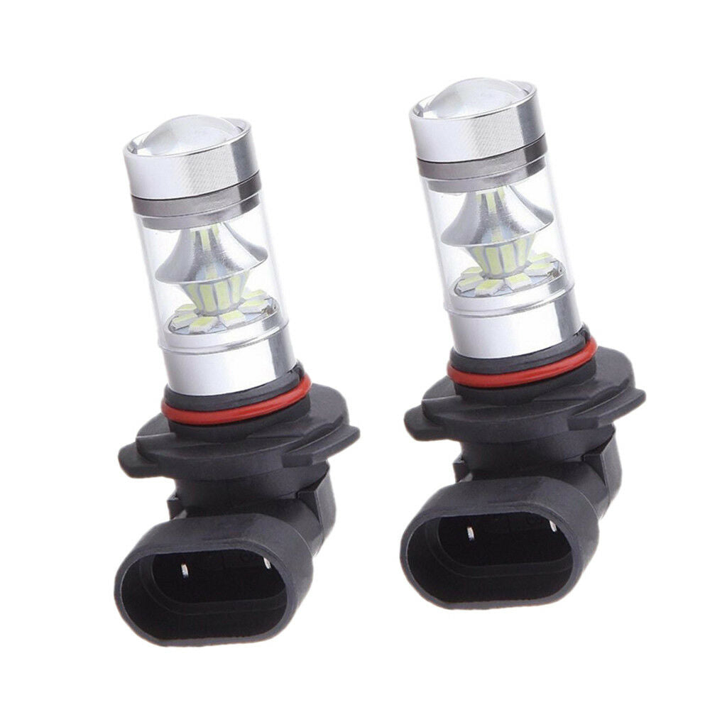 Pair 9145 H10 100W 10000K Blue LED Projector DRL Fog Driving Light Bulb lamp