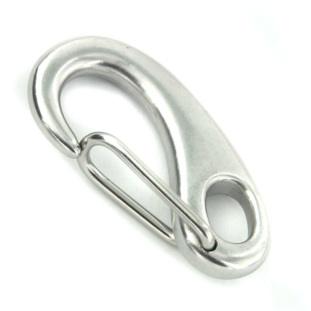 4x 50mm stainless steel locking clip snap hook for mountaineering