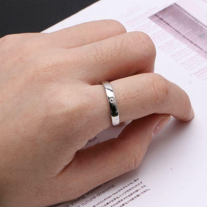 2 Pcs Sun Moon Matching Couple Friendship Lover Open Adjustable Rings Bands Set