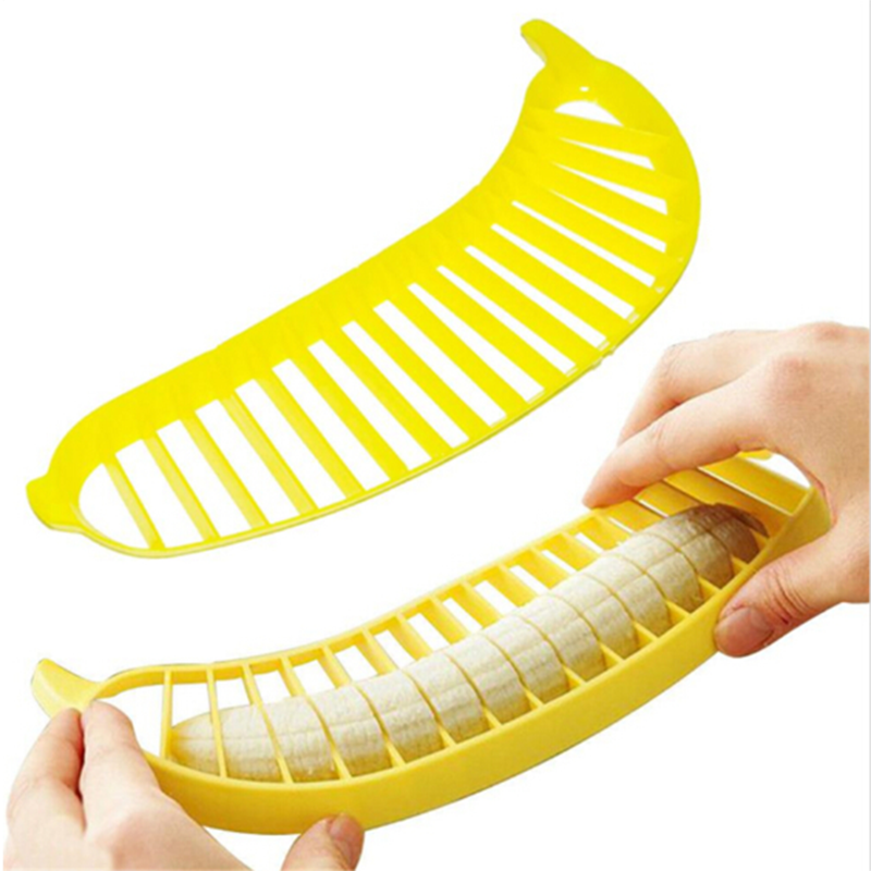 Banana Slicer Cutter Fruit Salad Maker Chopper Practical Kitchen Tools:0J.l8