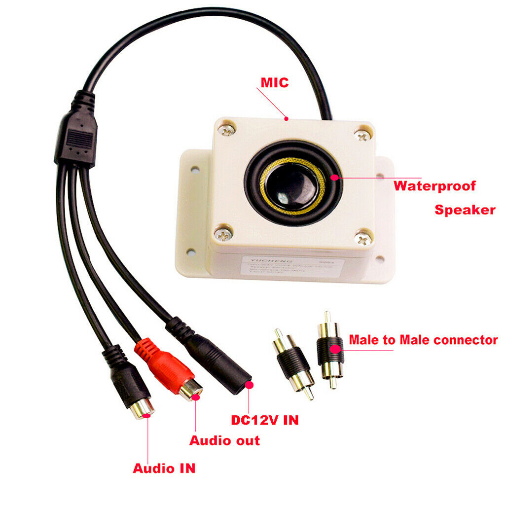 Waterproof Outdoor Mic Speaker for Security IP Camera Audio Recording