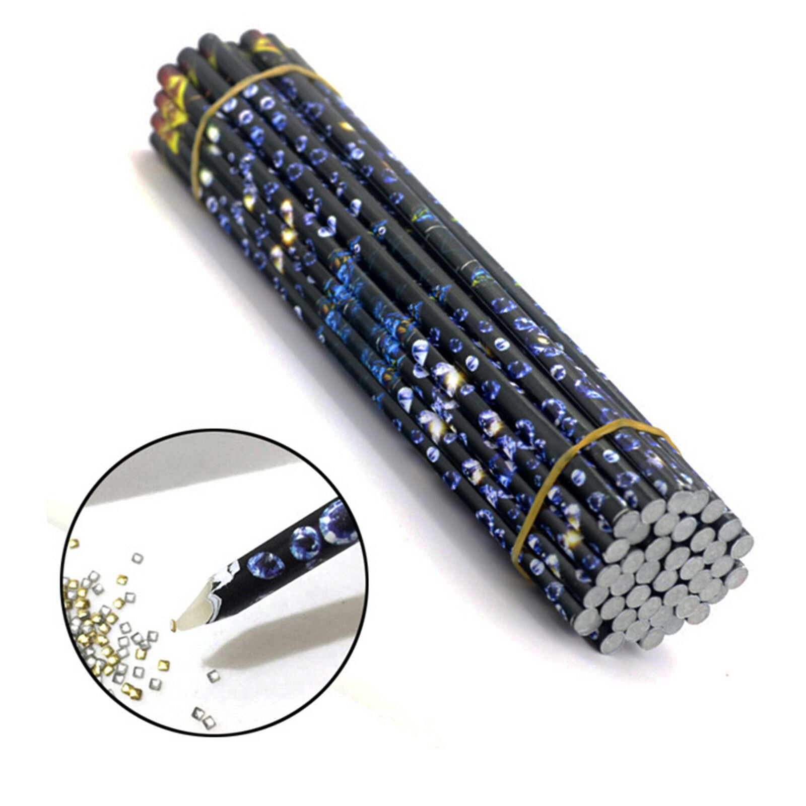 5 pcs Nail Art Rhinestone Bead Gem Picker Wax Pencil Point Pen Dotting Craft