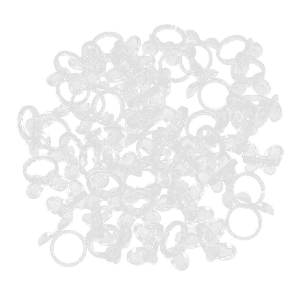150x Clear Color Display Rings For False Nail Art Polish UV Gel Tips Showing