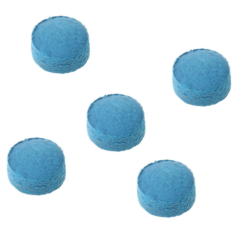 prettyia 5x 10mm Blue Diamond Leather Glue-on Snooker Pool Billiard Cue Tips
