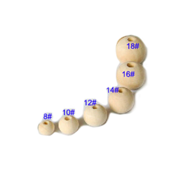 100 x 10mm Round Wood Spacer Bead Natural Unpainted Unfinished Wooden Bead.l8