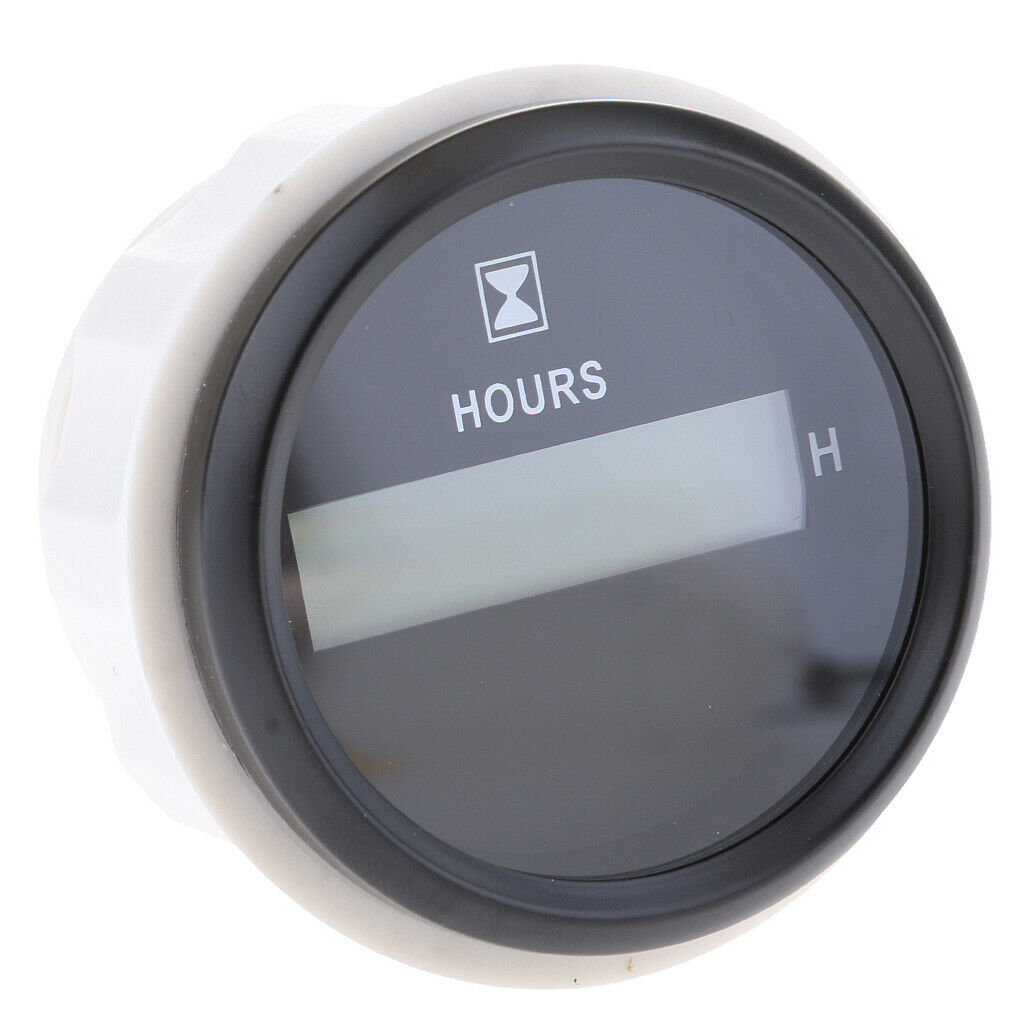 2x 2" Round Gauge IP67 Digital Hour Meter With Screw Thread For Marine Boat