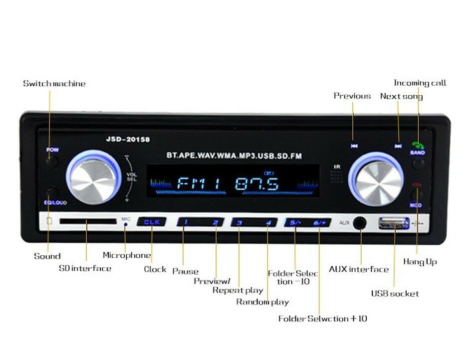 HOT Car Stereo V2.0 Player Bluetooth USB MP3 In Radio AUX In-dash FM Receiver