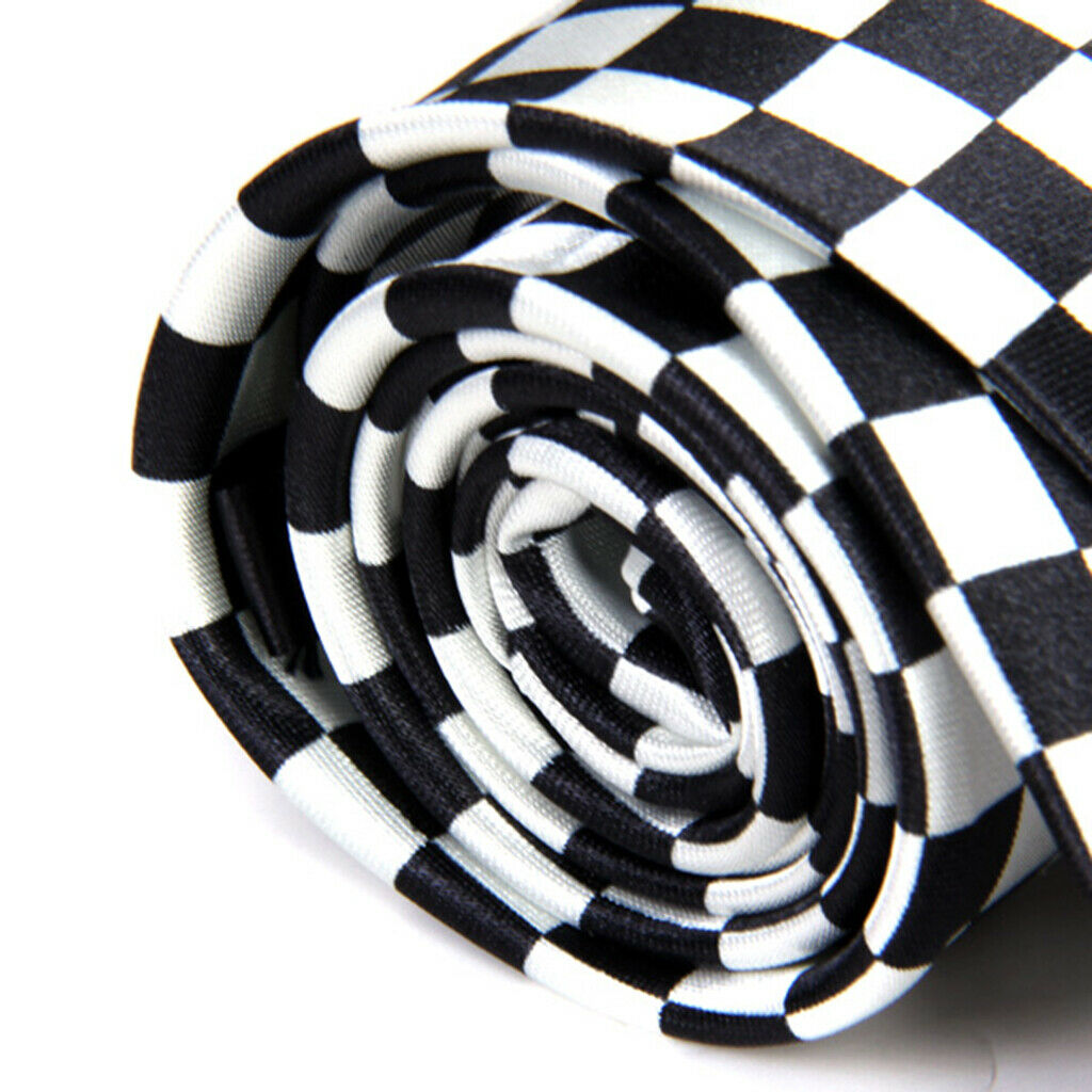 Black White Plaid Scottish  Necktie For Men