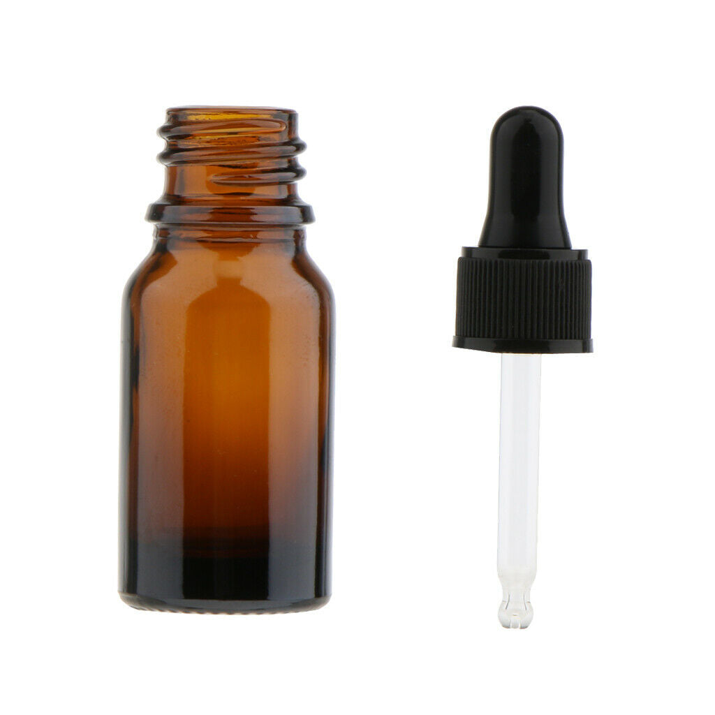 Packs of 24 Amber Glass Bottles with Eye Dropper for Essential Oils 10ml