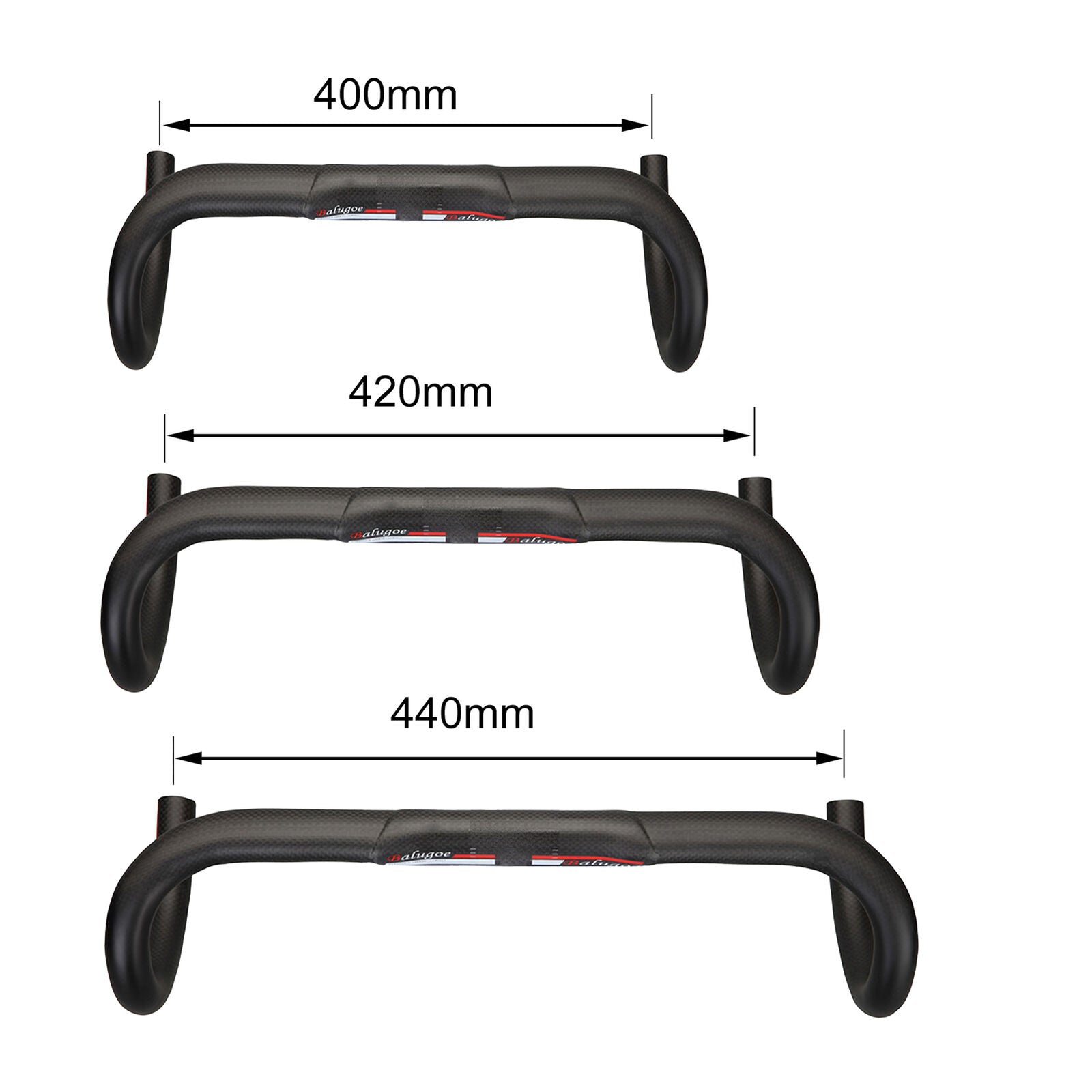 Black BALUGOE Bicycle Handlebars Pressure Resistance Anti-Shock Carbon Fiber