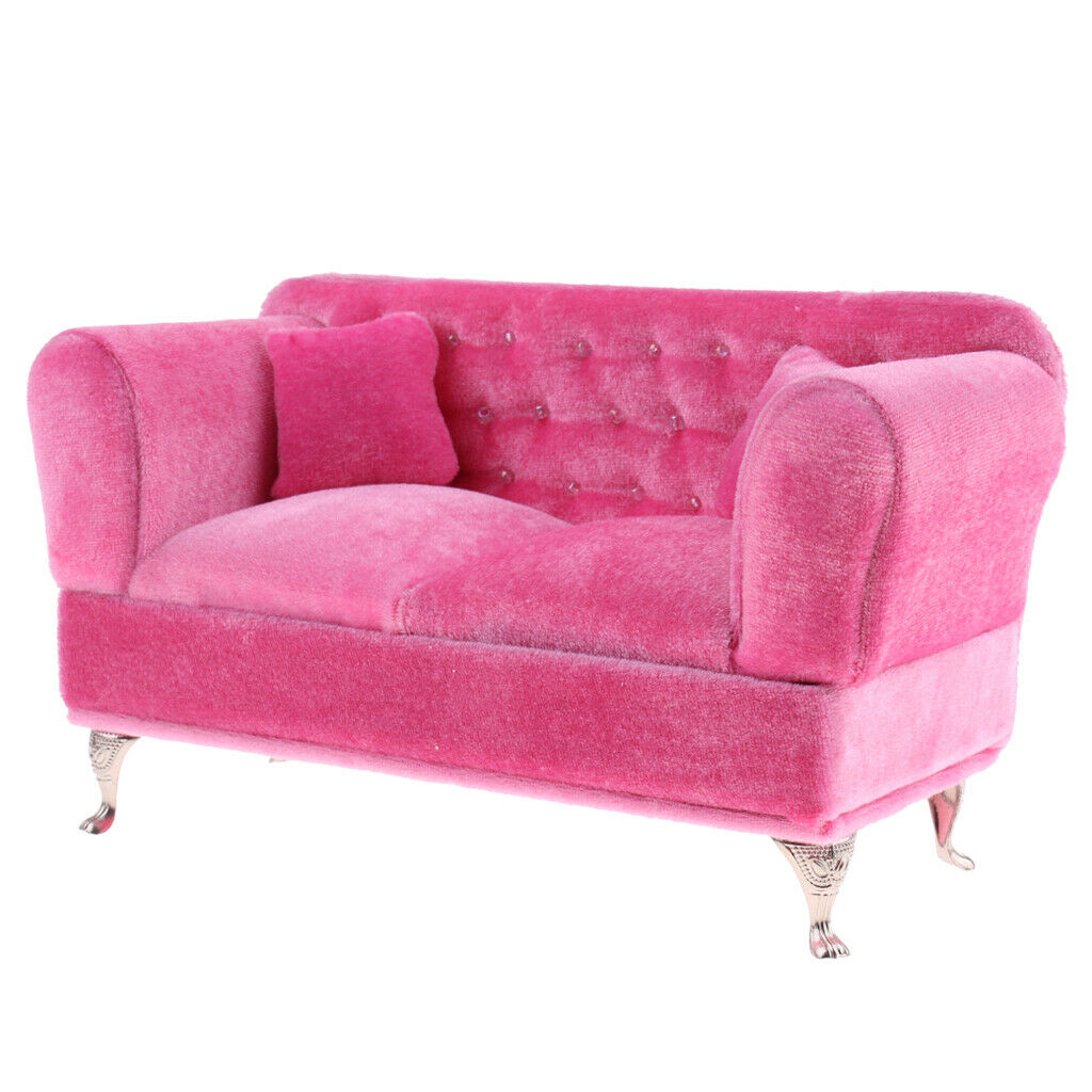 Pink Long Sofa for 1:6 Blythe BB Licca/Momoko/Azone Furniture Accessory