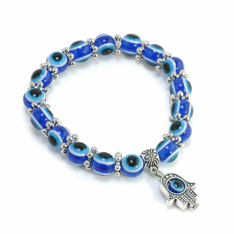 New Evil Eye Bead Good Luck Bracelet Jewelry Hamsa Hand Bracelet Gift