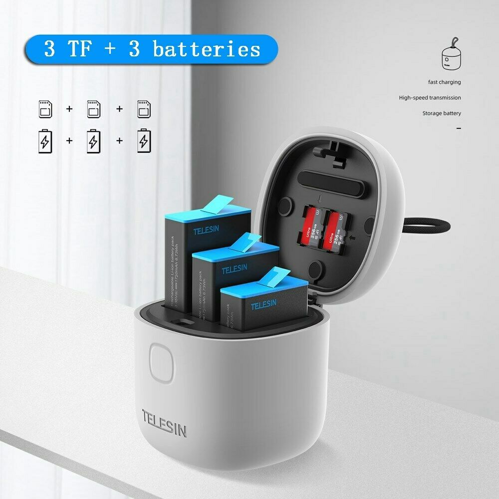 Telesin Waterproof Storage Charging Box Allin For Hero9 Camera Gopro 9/10 FP6