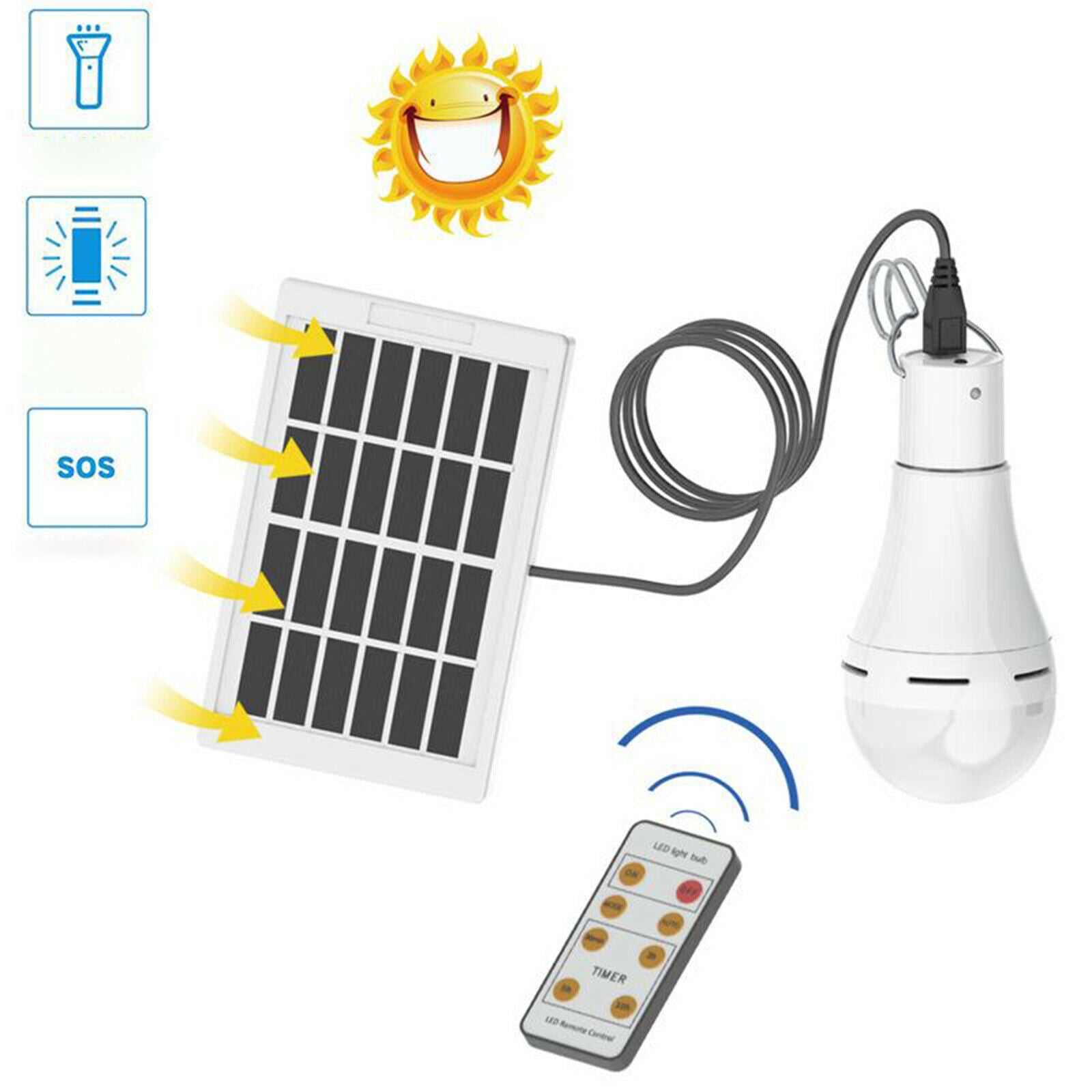 Portable Bulb Outdoor Indoor Solar Powered LED Lighting Garden Yard Solar Lamp
