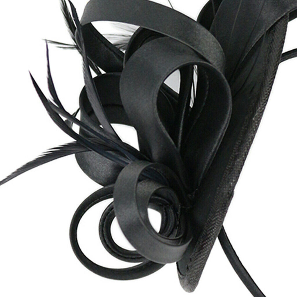 Lady Flower Fascinator Hat Women 1920s Wedding Bridal Headband Black