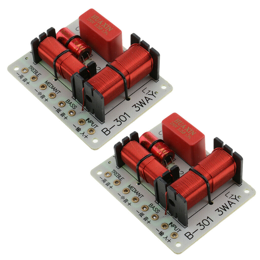 2Pieces 3 Way Audio Speaker Frequency Divider Aplifier Crossover Filter