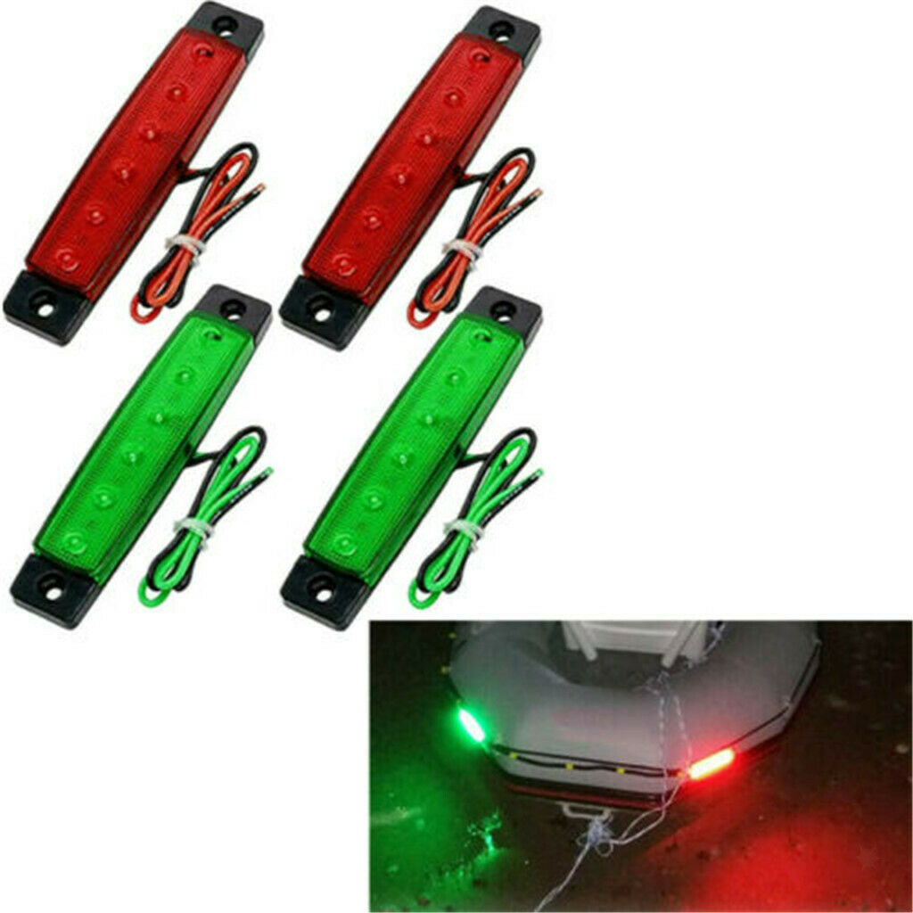4x 12V boat LED anchor light navigation light position light, red + green