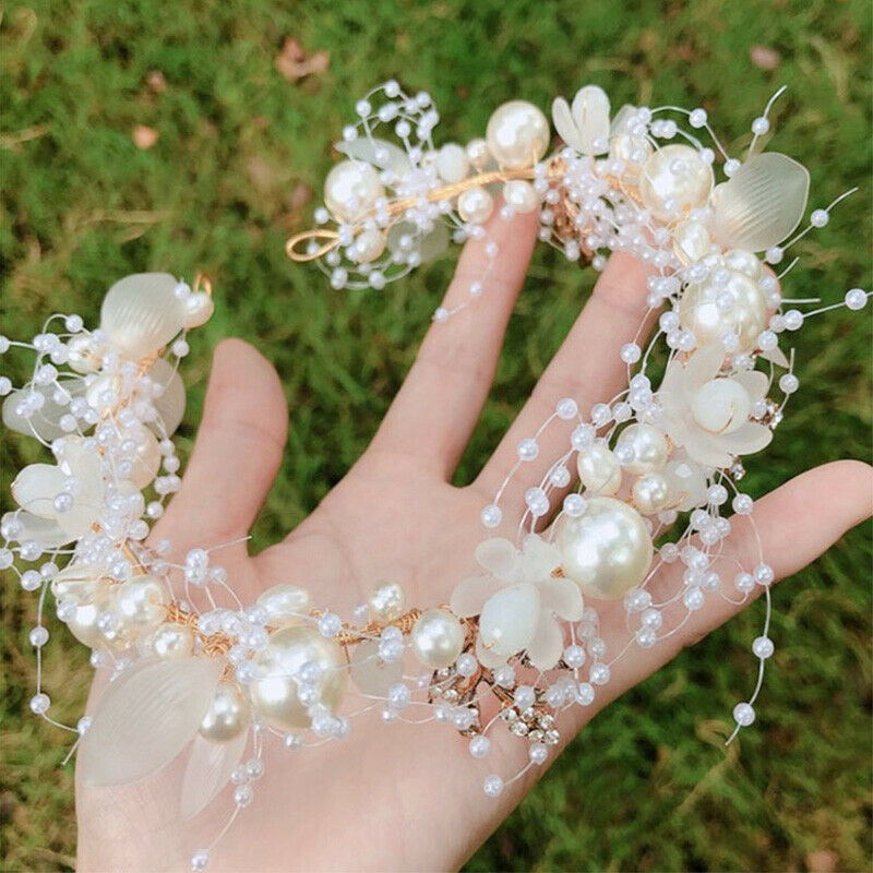 Women Wedding Hair Accessory Faux Pearls Headband Elegant Design Party Decor