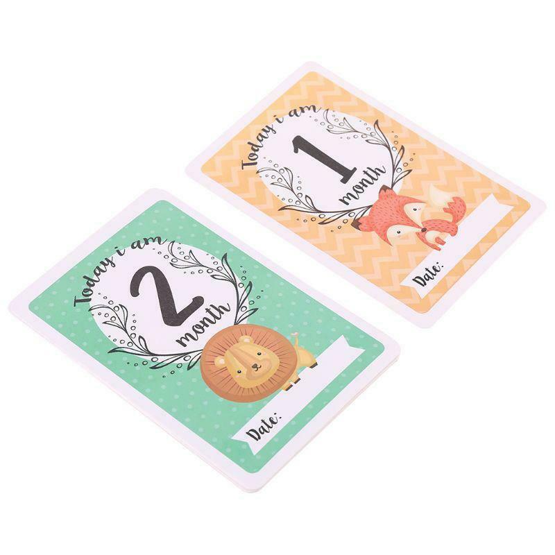 12 Sheet Milestone Photo Sharing Cards Gift Set Baby Age Cards Photography Photo