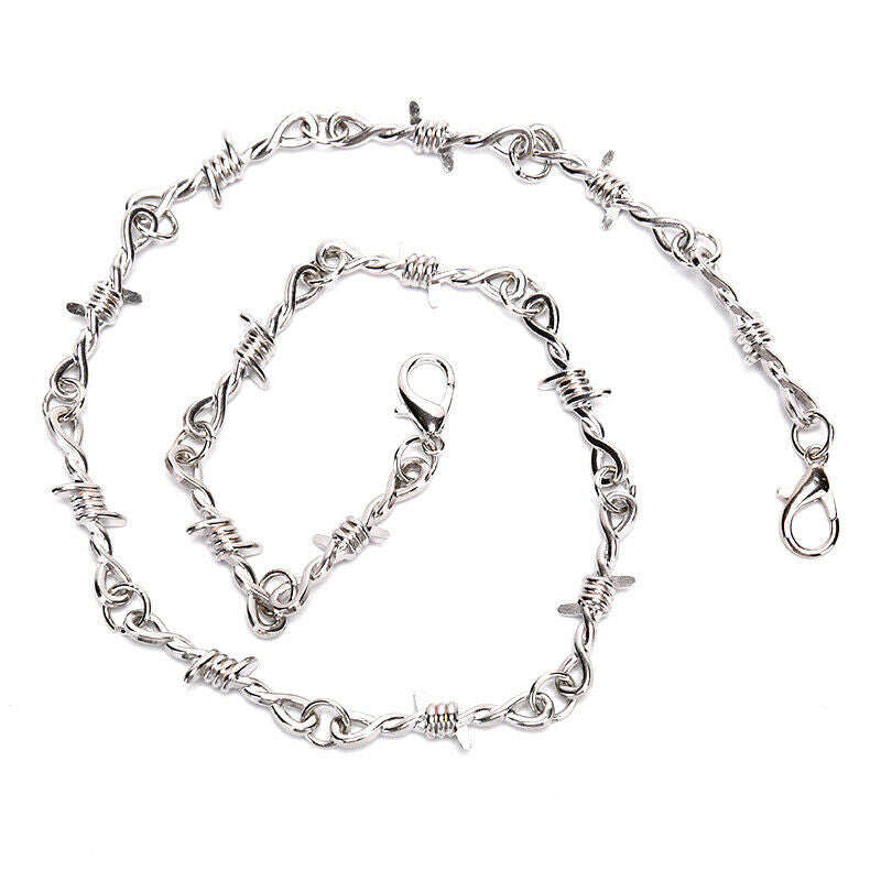 Punk Women Men Thorns Chain Pendant Choker Necklace Hip Hop Jewelry Gift .l8