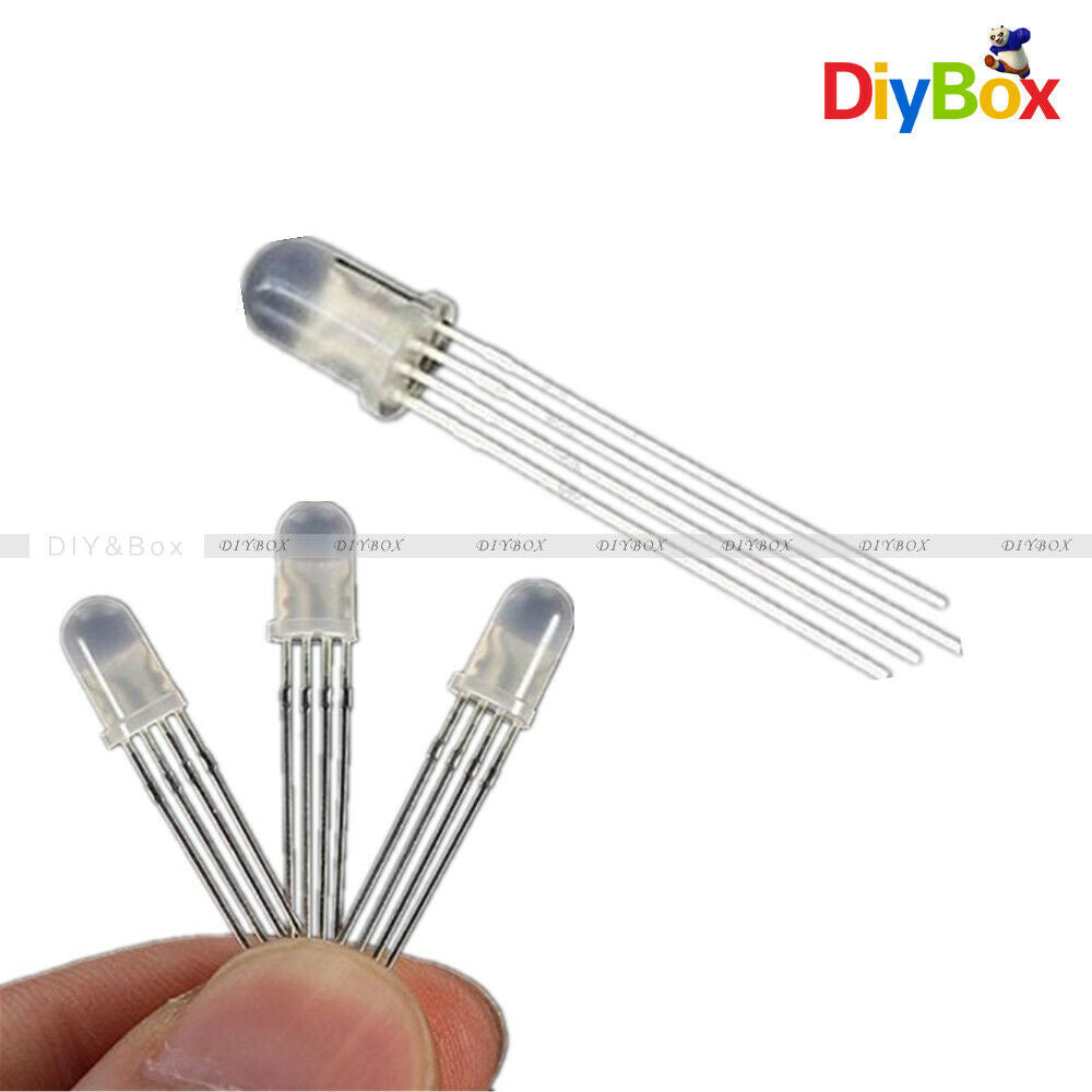 15PCS 5MM F5 RGB LED Common Cathode Super Bright 4PINS Bulb Lamp 3 Colors