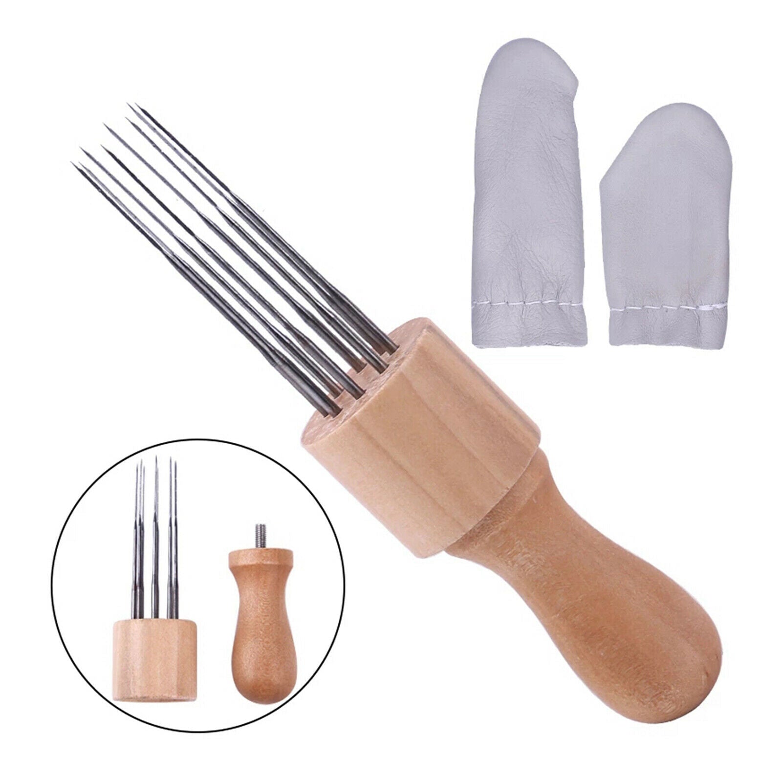 Felting Needle Handle with 8 Needles Wool Embroidery Weaving Pen Tool Set