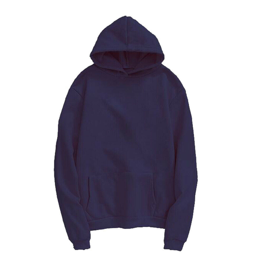 Womens Mens Hooded Fleece Sweatshirt Casual Basic Pullover Sweatshirt 4XL