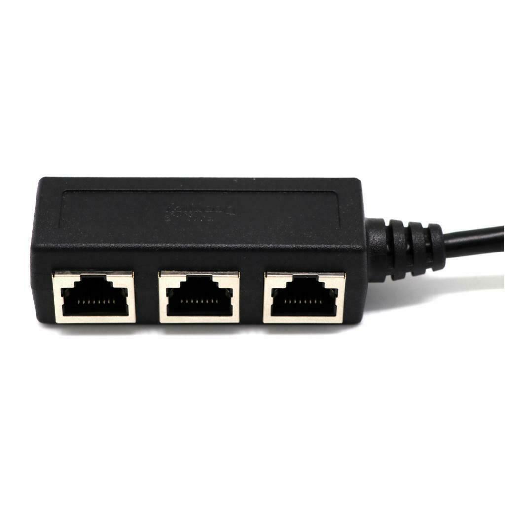 RJ45 to 3 Port Ethernet Y Splitter Cord for CAT 5/CAT 6 LAN Ethernet Socket