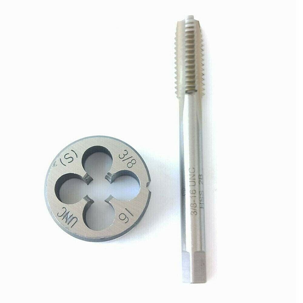 3/8-16UNC HSS Tap And Die,UNC Machine Thread Tap + Round Thread Die Right Hand
