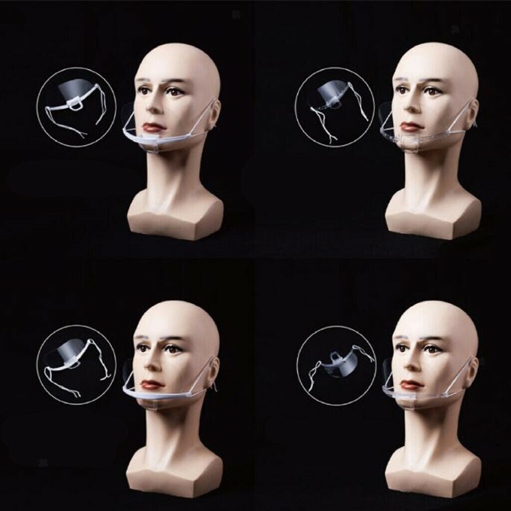 10x Clear Fully Transparent Mouth Shield Mouth Guard Cover for Kitchen Hotel