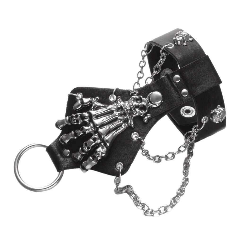 Punk Rock PU Lerather Bracelets Hand Glove Halloween Gothic Jewelry Gifts