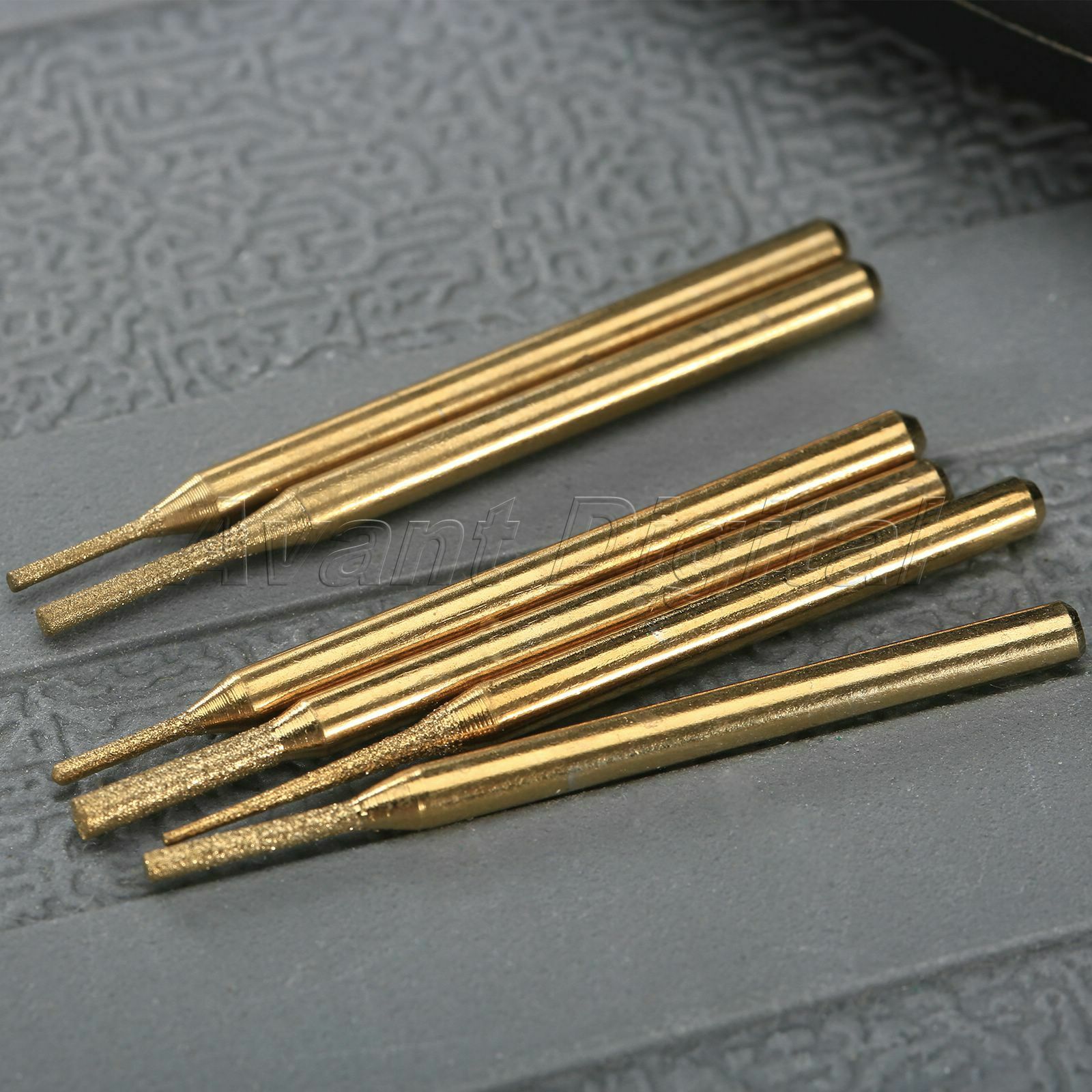 30Pcs Titanium Coated Diamond Burrs Points Head Set Die Grinders Rotary Tools