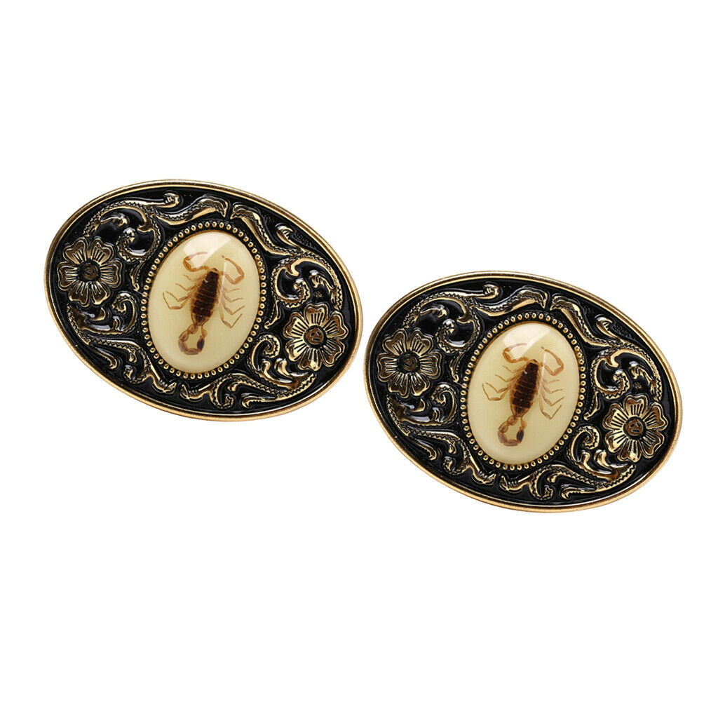 2 Pieces Mens Western Belt Buckle Luminous Stone Scorpion Animal Belt Buckle