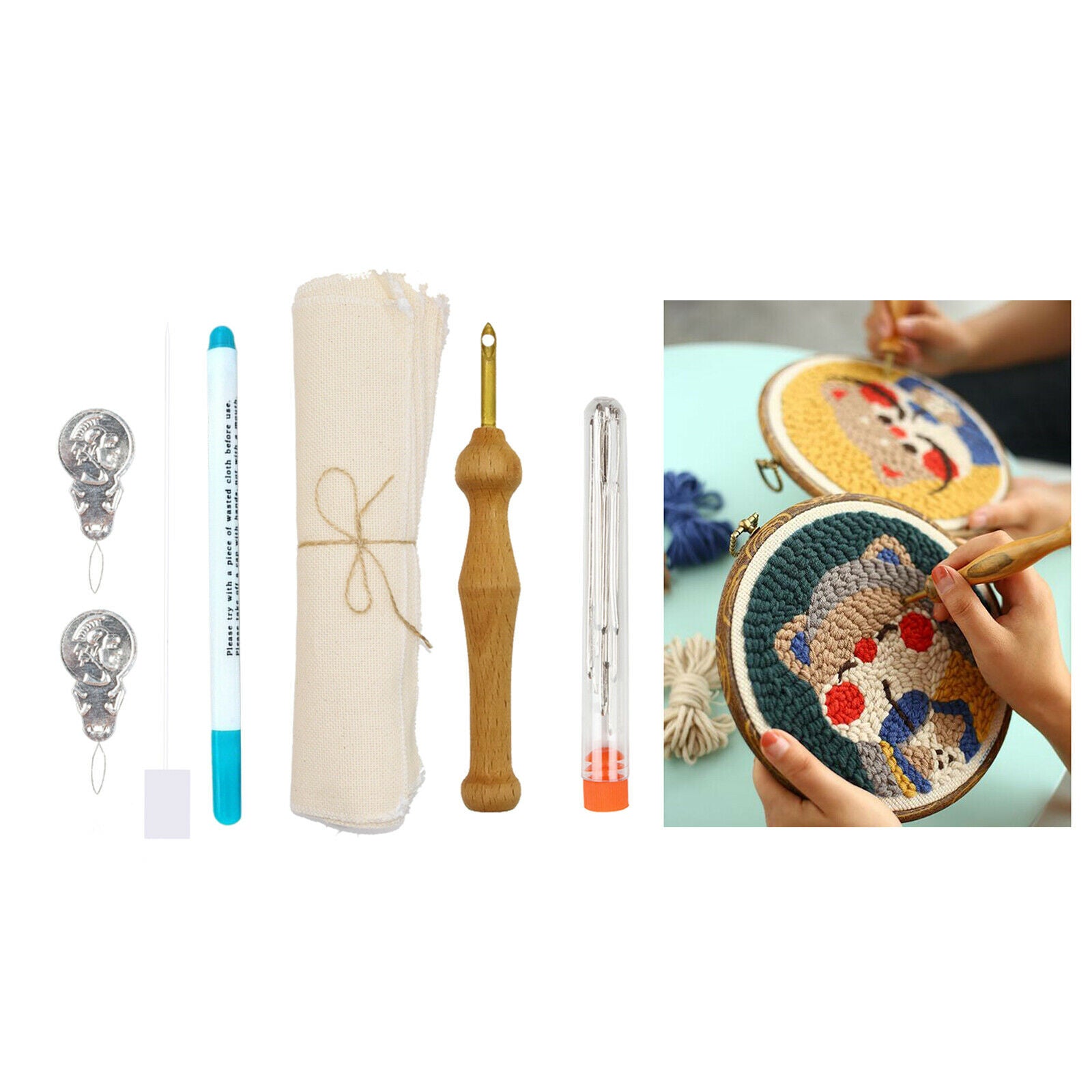 7pcs DIY Embroidery Crafts Knitting Sewing Stitch Punch Needle Pen Kit Tool Set
