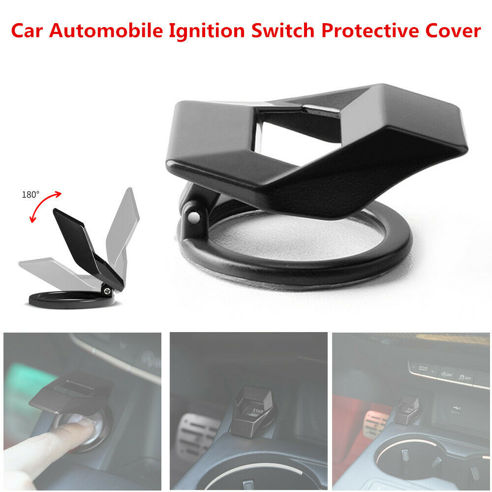 Aluminium Alloy Car Ignition Switch Protective Cover Start Button Decorate Black
