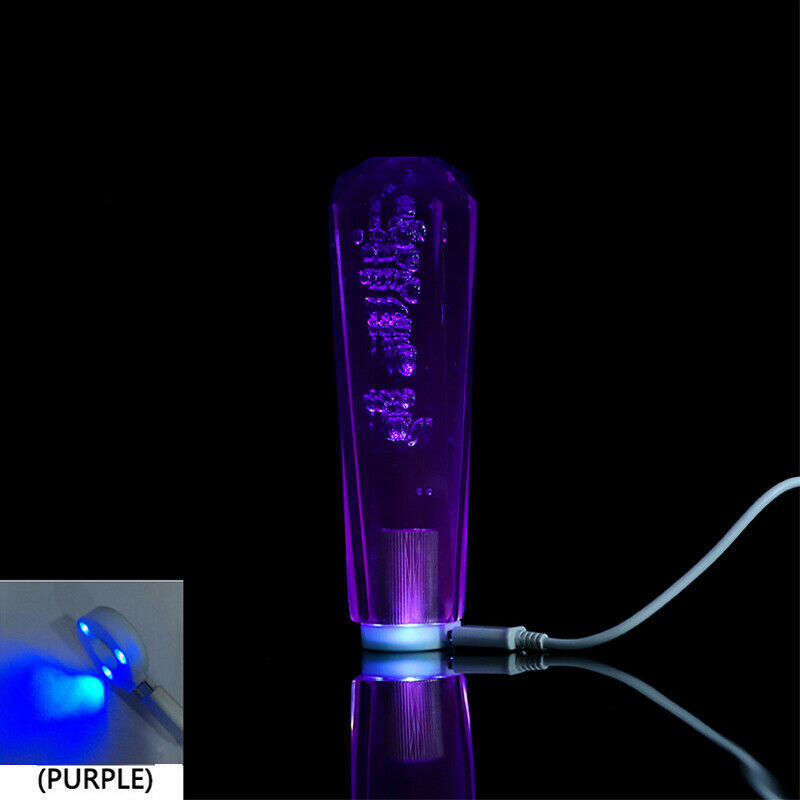 12V Interior Manual Car Extended Gear Lever Stick Shift Knob Head w/ LED Light