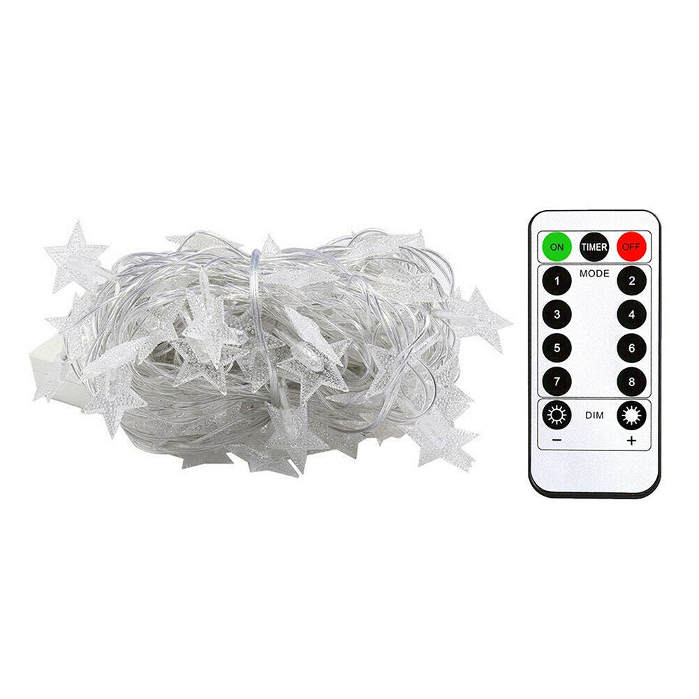 6m LED String Light 5V USB Powered Remote Control Warm White Fairy Garland @
