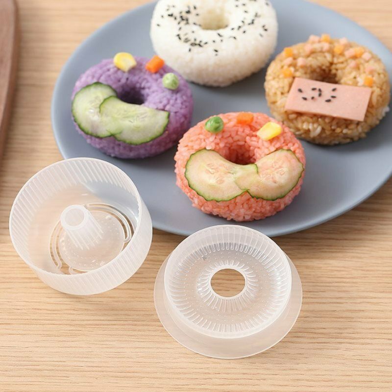 1x Donut Shape Onigiri Shape Plastic Non-Stick Sushi Maker Set DIY Kitche.l8