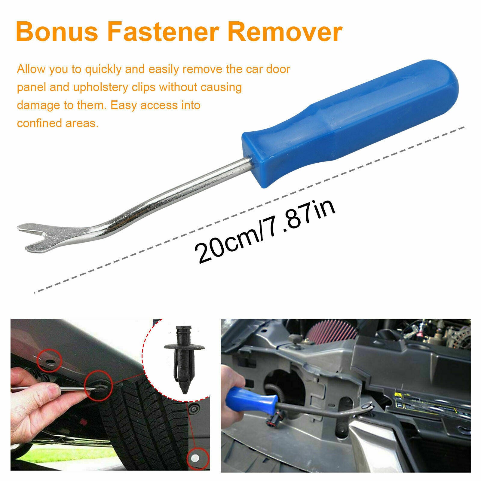 625Pcs Car Retainer Plastic Auto Fasteners Push Trim Clips Pin Rivet Bumper Kit