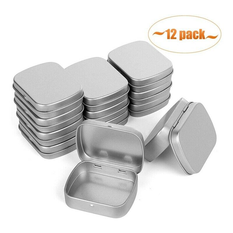 Metal Containers-12 Pack Metal Tin Box Mini Portable Box Containers for Ding PR2